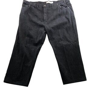 Arizona Mens Jeans Size 54 Loose Fit Straight Leg Black Denim Casual 100% Cotton